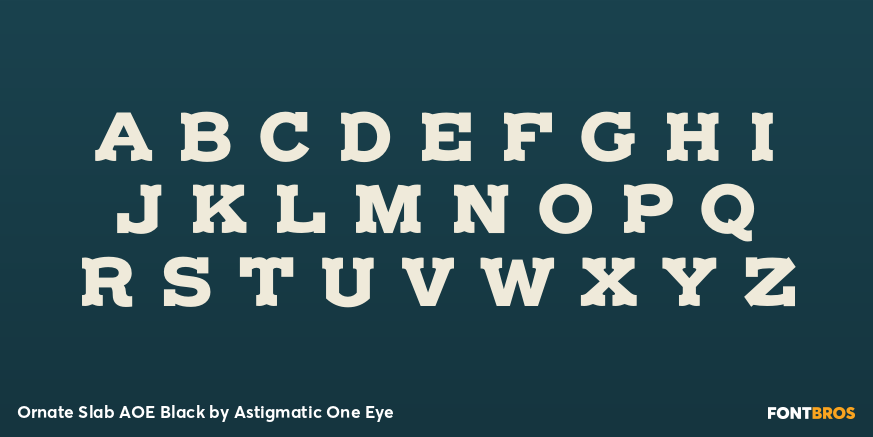 Ornate Slab AOE Black Font Poster #2