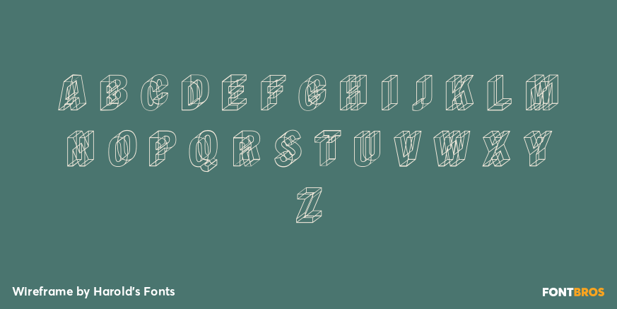 Wireframe Font Poster #3