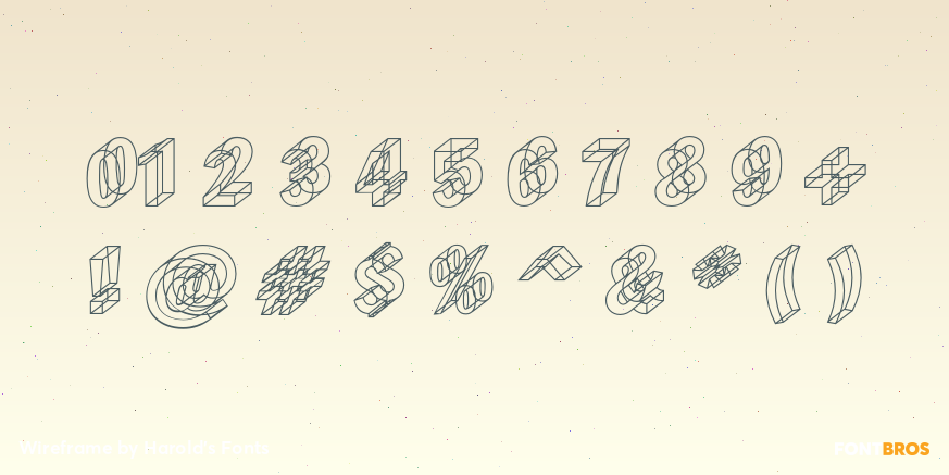 Wireframe Font Poster #4