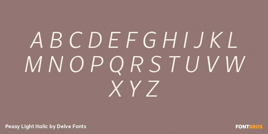 Peasy Light Italic Font Poster #2