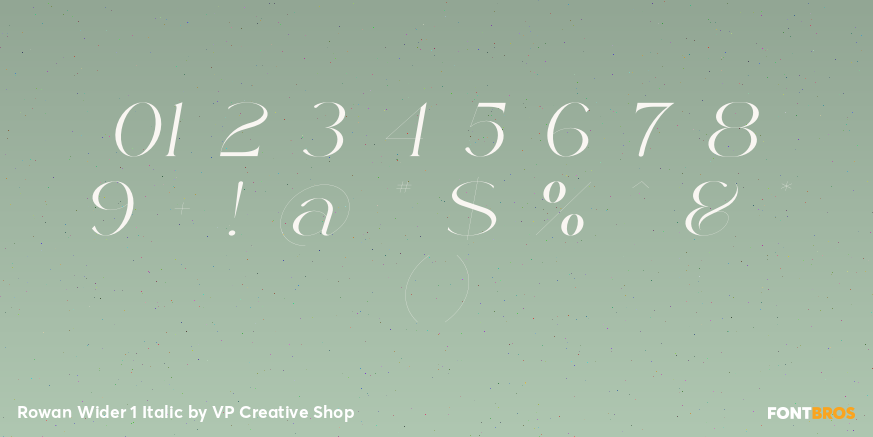 Rowan Wider 1 Italic Font Poster #1