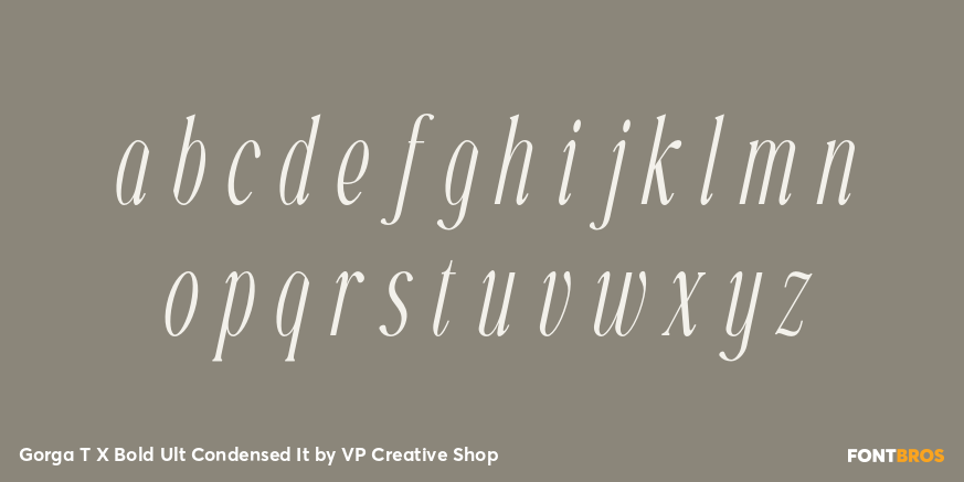 Gorga T X Bold Ult Condensed It Font Poster #3
