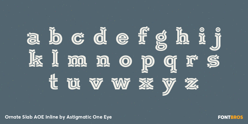 Ornate Slab AOE Inline Font Poster #3