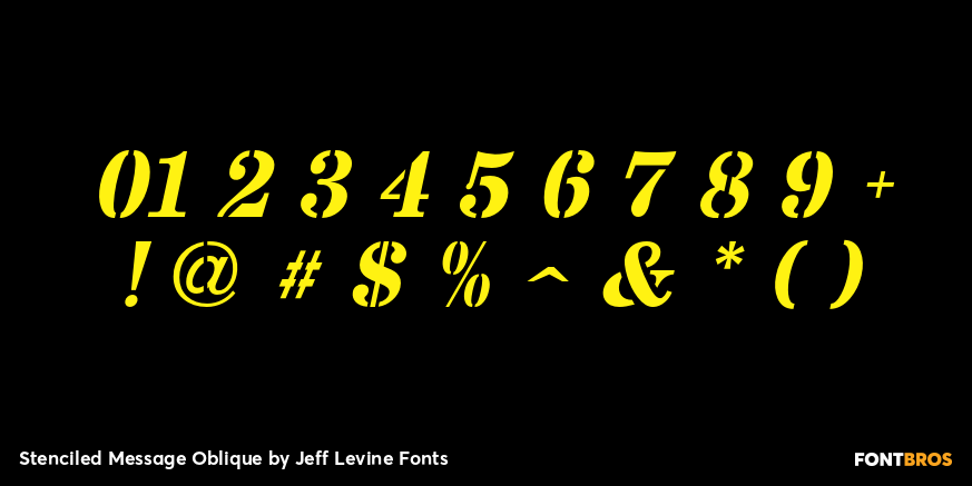 Stenciled Message Oblique Font Poster #4