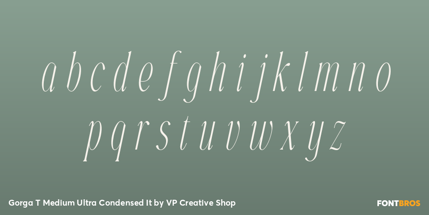 Gorga T Medium Ultra Condensed It Font Poster #3