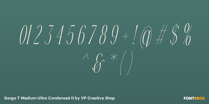 Gorga T Medium Ultra Condensed It Font Poster #4