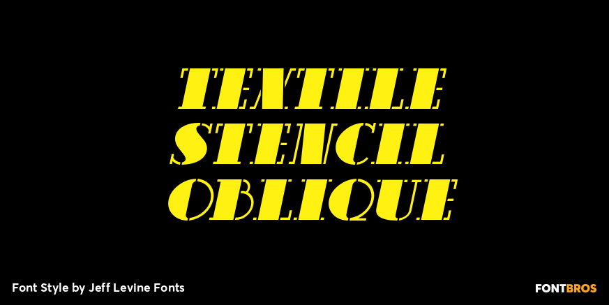 Textile Stencil Oblique Font Poster #1