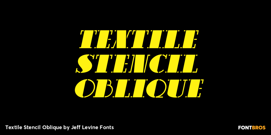 Textile Stencil Oblique Font Poster #1