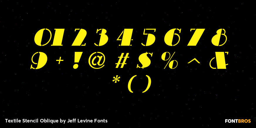 Textile Stencil Oblique Font Poster #4