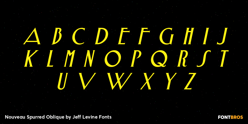 Nouveau Spurred Oblique Font Poster #3