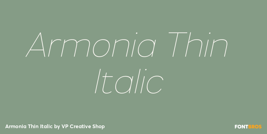 Armonia Thin Italic Font Poster #1
