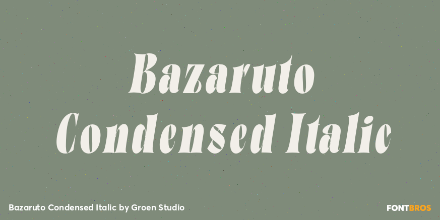 Bazaruto Condensed Italic Poster
