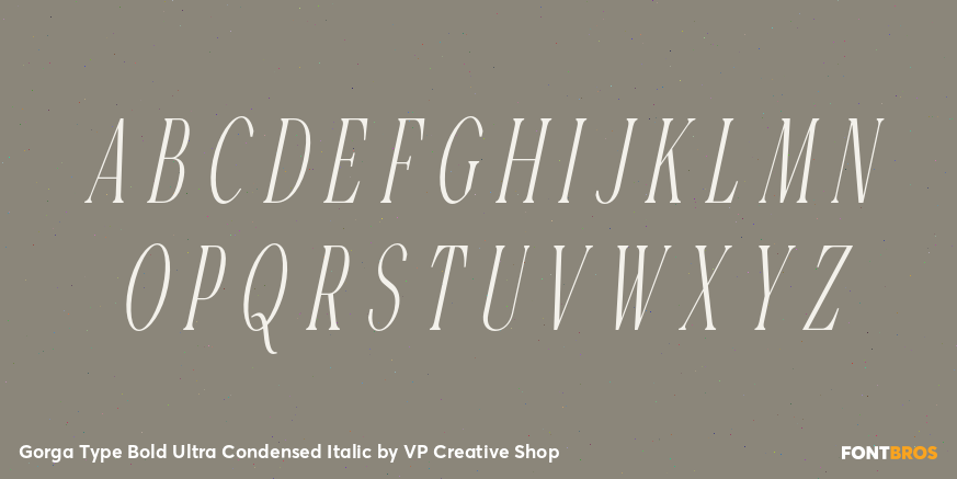 Gorga Type Bold Ultra Condensed Italic Font Poster #2