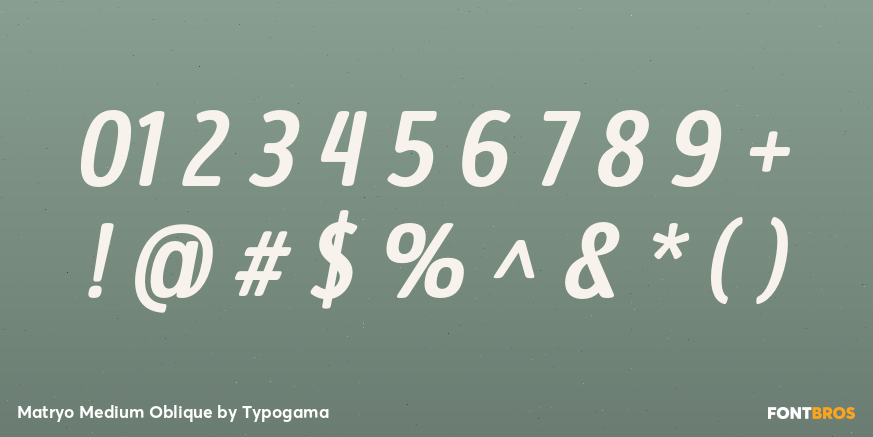 Matryo Medium Oblique Font Poster #4