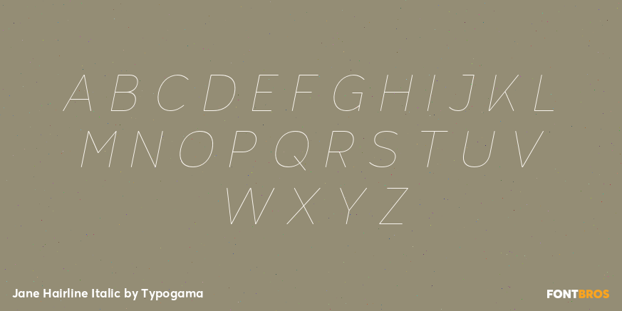 Jane Hairline Italic Font Poster #2