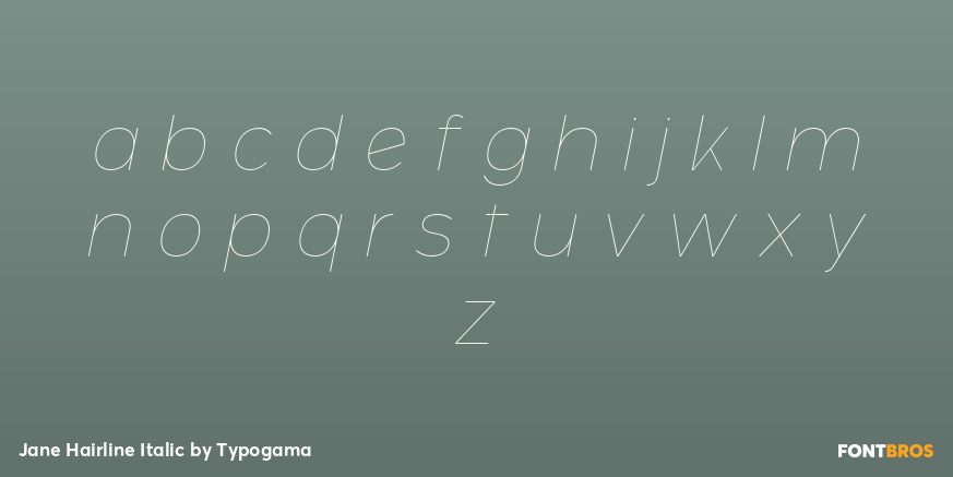 Jane Hairline Italic Font Poster #3