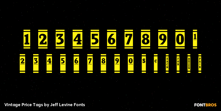 Vintage Price Tags Font Poster #2