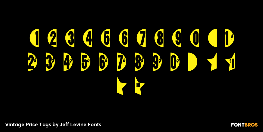 Vintage Price Tags Font Poster #3