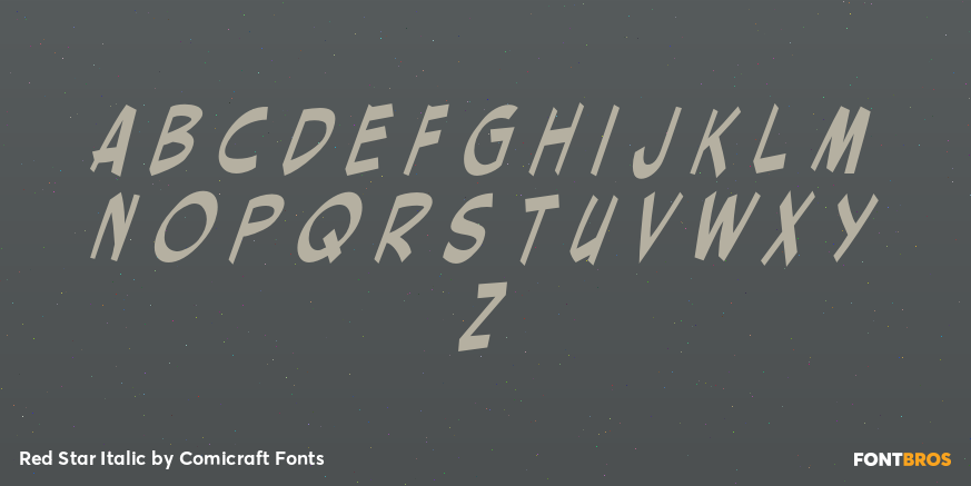 Red Star Italic Font Poster #2