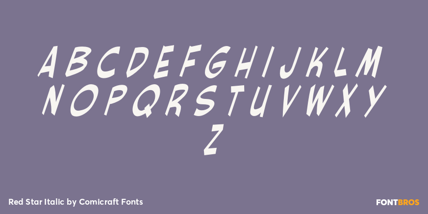 Red Star Italic Font Poster #3