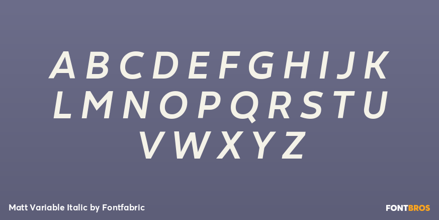 Matt Variable Italic Font Poster #2