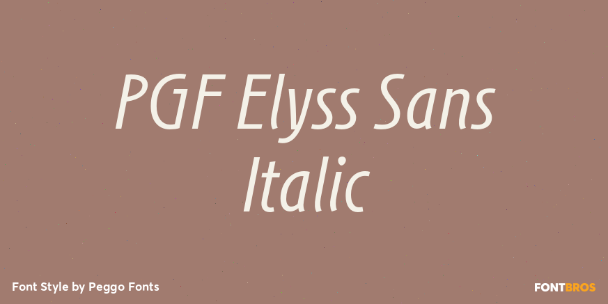 PGF Elyss Sans Italic Poster