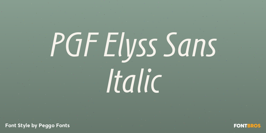 PGF Elyss Sans Italic Poster
