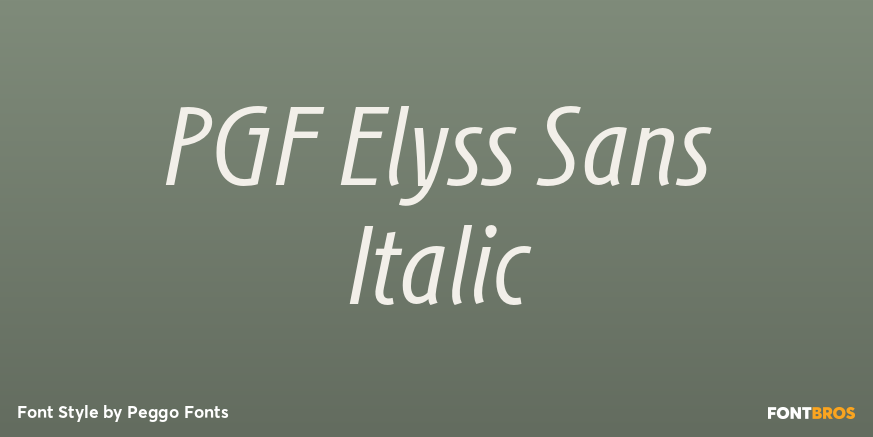PGF Elyss Sans Italic Poster