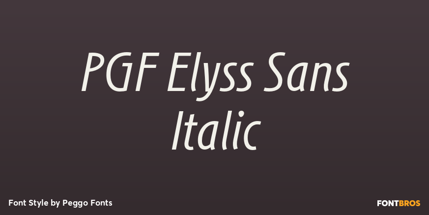 PGF Elyss Sans Italic Font Poster