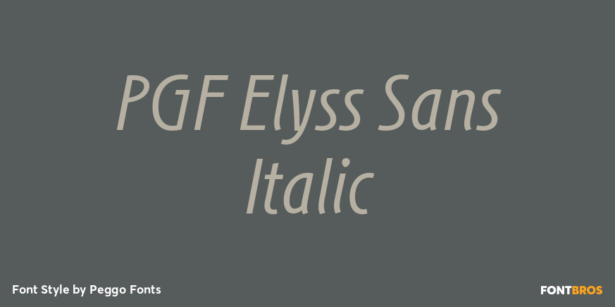 PGF Elyss Sans Italic Poster