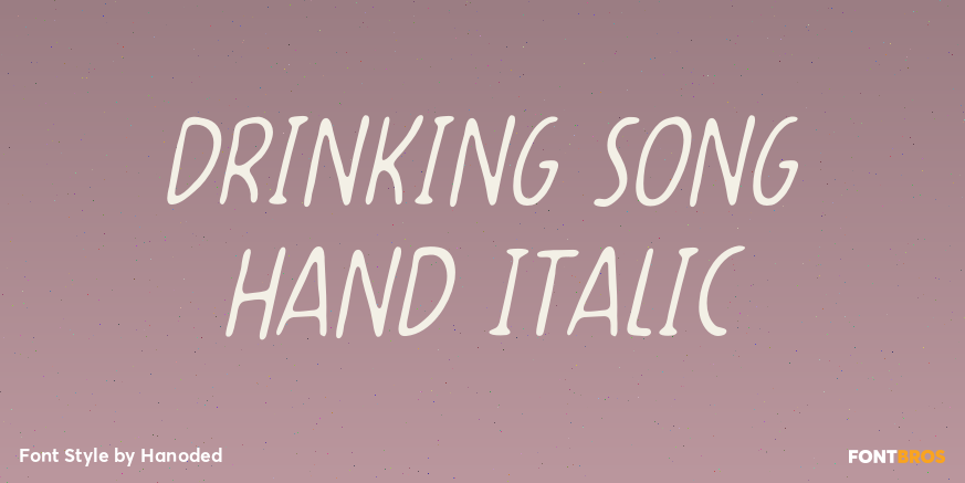 Drinking Song Hand Italic Font Poster #1
