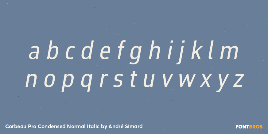 Corbeau Pro Condensed Normal Italic Font Poster #1