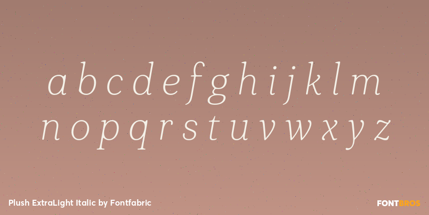 Plush ExtraLight Italic Font Poster #3