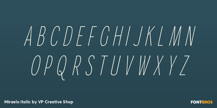 Miraelo Italic Font Poster #2