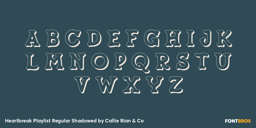 Heartbreak Playlist Regular Shadowed Font Poster #3