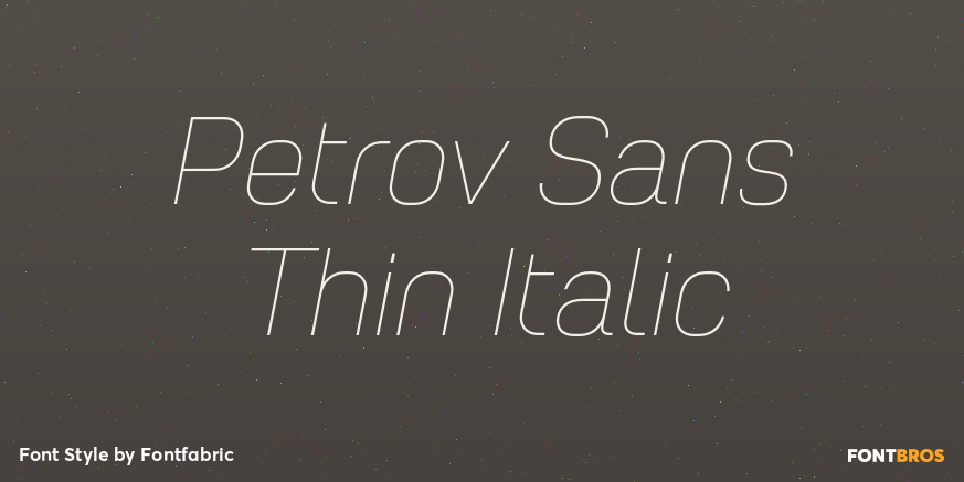Petrov Sans Thin Italic Font Poster #1