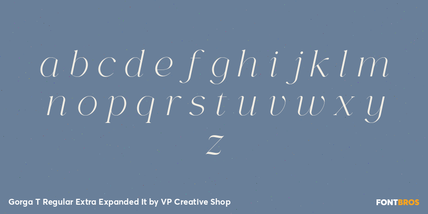 Gorga T Regular Extra Expanded It Font Poster #3
