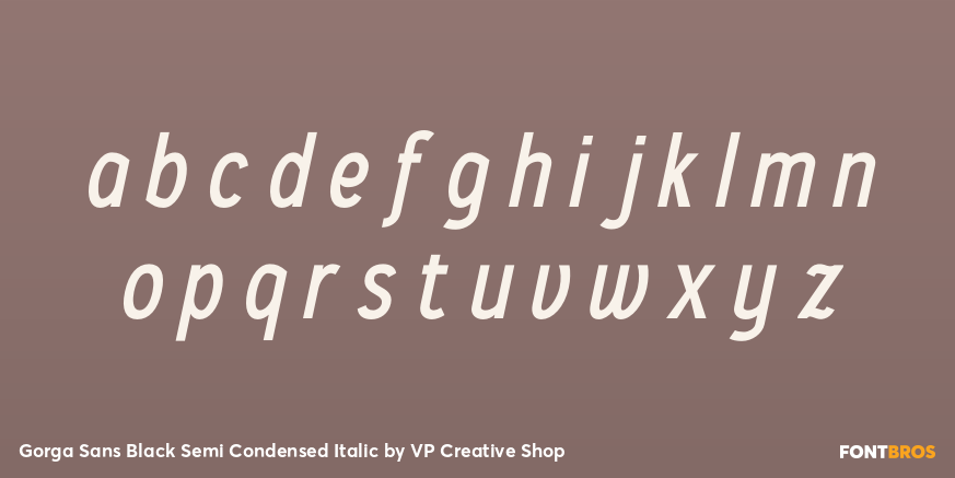 Gorga Sans Black Semi Condensed Italic Font Poster #3