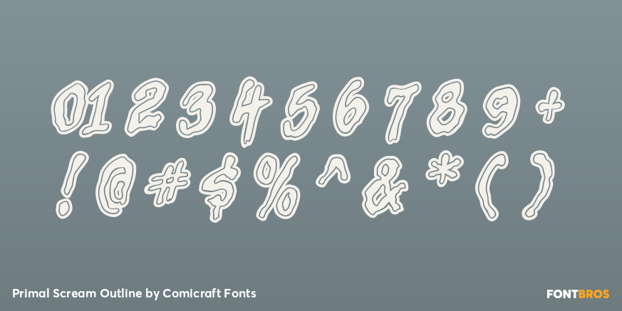 Primal Scream Outline Font Poster #4