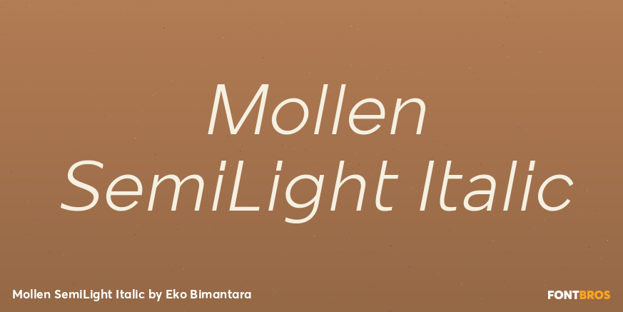 Mollen SemiLight Italic Font Poster