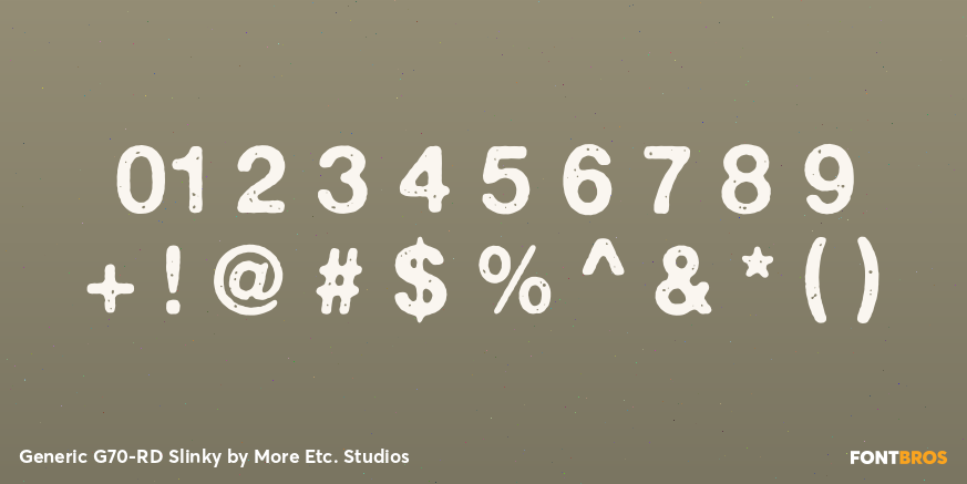 Generic G70-RD Slinky Font Poster #1