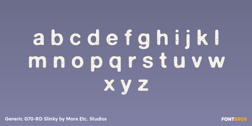 Generic G70-RD Slinky Font Poster #1