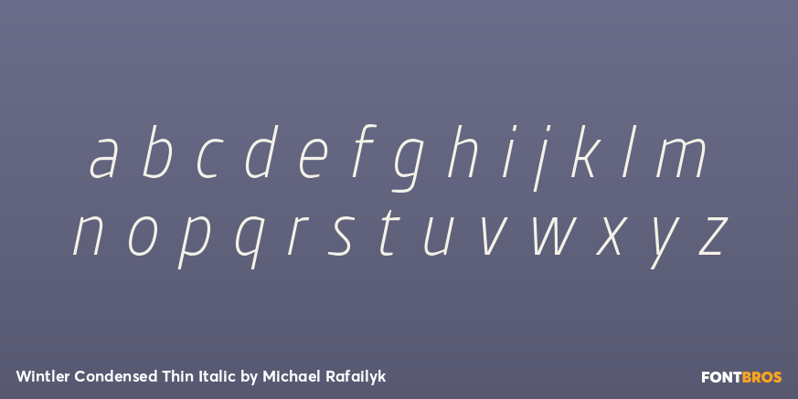 Wintler Condensed Thin Italic Font Poster #1