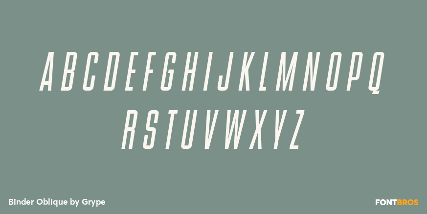 Binder Oblique Font Poster #2