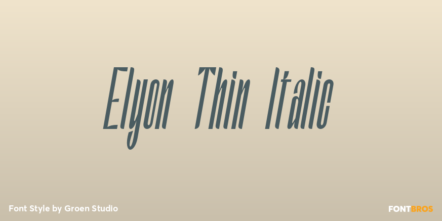 Elyon Thin Italic Poster