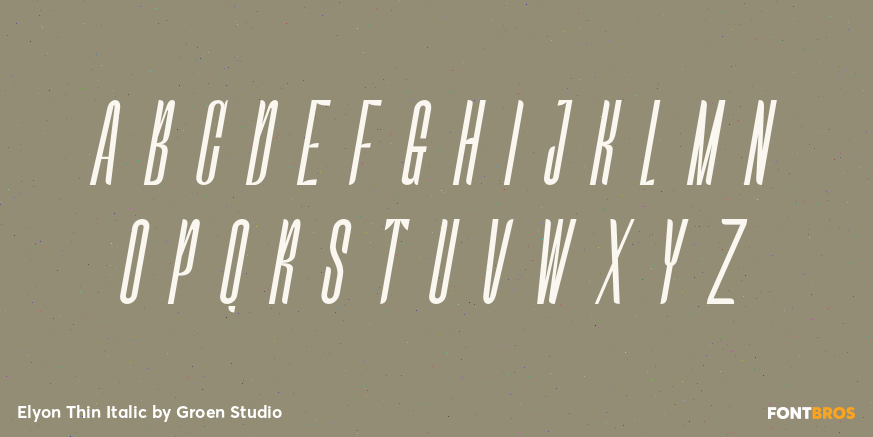 Elyon Thin Italic Font Poster #2