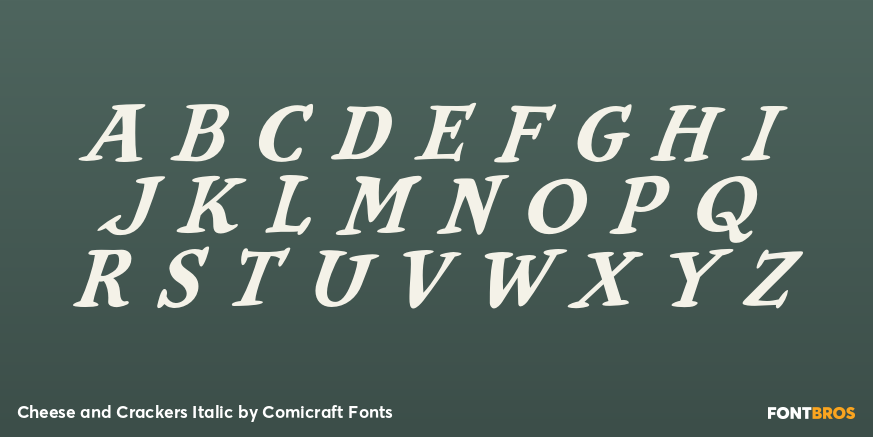 Cheese and Crackers Italic Font Poster #2