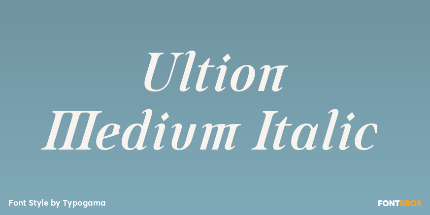 Ultion Medium Italic Poster