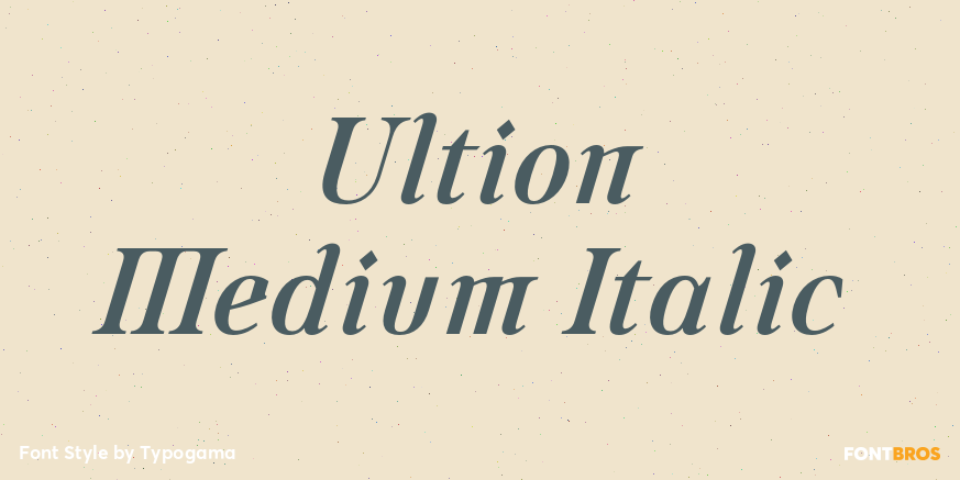 Ultion Medium Italic Poster