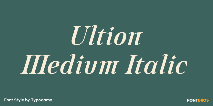 Ultion Medium Italic Poster